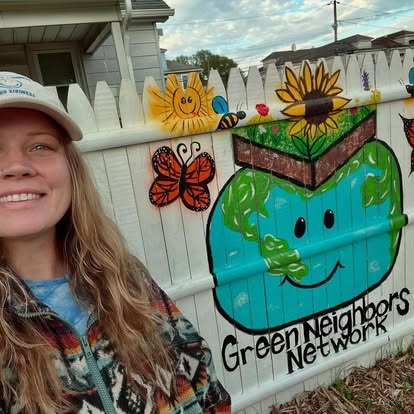 Green Neighbors Network organizer by the painted fence logo